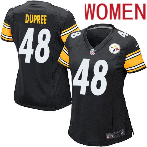 Women Pittsburgh Steelers #48 Bud Dupree Nike Black Game NFL Jersey